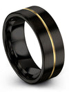 Ring Couple Wedding Ring Male 8mm Tungsten Wedding Bands Ladies Black Promise - Charming Jewelers
