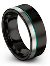 Male Simple Wedding Bands Rare Wedding Ring Black Ring Promise Christmas 7 Year - Charming Jewelers