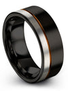 Black Wedding Ring Sets Tungsten Carbide Ring for Couples Men Engraved Band - Charming Jewelers