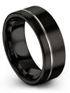 Promise Rings for Couples Matching Tungsten Wedding Rings Male Black Grey Band - Charming Jewelers