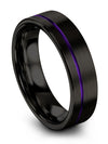 Lady Wedding Rings 6mm Purple Line Guy Tungsten Wedding Rings Sets Modernist - Charming Jewelers