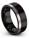 Unique Black Female Anniversary Ring Tungsten Black Engagement Womans Band in - Charming Jewelers