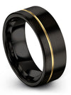 Black Wedding Rings Wife and Fiance Dainty Wedding Bands Black Girlfriend - Charming Jewelers