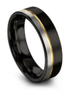 Lady Wedding Rings 6mm 18K Yellow Gold Line Guy Tungsten Wedding Rings Sets - Charming Jewelers