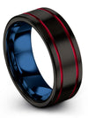 Tungsten Brushed Wedding Rings Black Tungsten Promise Band Plain Black Rings - Charming Jewelers