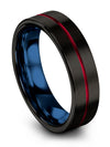 Men Jewlery 6mm Ring Tungsten Black Plated Black Rings His Day Gifts Sets - Charming Jewelers
