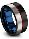 Wedding Band Set Black Men&#39;s Tungsten Carbide Rings Cute Couple Matching Gifts - Charming Jewelers