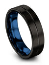 Men Jewlery 6mm Ring Tungsten Black Plated Black Rings His