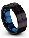 Wedding Engagement Guys Bands Tungsten Carbide Her and Girlfriend Ring Simple - Charming Jewelers