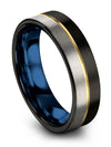 Womans Wedding Rings Black and 18K Yellow Gold Wedding Band Sets Tungsten Solid - Charming Jewelers