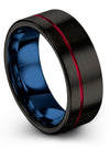 Matching Wedding Band Tungsten Man Band Black Promise Rings for Girlfriend - Charming Jewelers