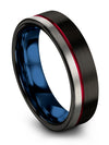 Couple Wedding Ring Set Brushed Tungsten Black Band for Lady Coupled Bands - Charming Jewelers