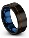Woman Anniversary Ring Unique Black and Copper Tungsten Ring Fiance and Her - Charming Jewelers