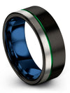 Black Wedding Rings Custom Male Bands Tungsten 8mm Midi Bands Fifth Year - Charming Jewelers