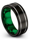 Black Wedding Black Tungsten Band Black Love Rings for Couples Ring - Charming Jewelers