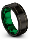 Engagement Lady Bands Wedding Band Tungsten Rings for Mens Black 8mm Love Rings - Charming Jewelers