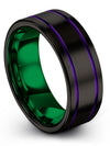 Black Purple Wedding Rings Sets Tungsten Black Ring Matching Engagement Female - Charming Jewelers