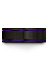 Tungsten Wedding Ring Men&#39;s Black Tungsten Black and Purple Ring for Man 8mm - Charming Jewelers