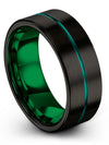 Husband and Boyfriend Black Wedding Rings Black Band Tungsten Carbide Band - Charming Jewelers