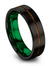 Wedding Ring for Men Unique 6mm Black Tungsten Rings Birth Day Band Black 6mm - Charming Jewelers