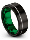 Matching Wedding Black Band for Couples Tungsten Rings for His and Fiance Mid - Charming Jewelers