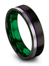 Valentines Day for Couples Brushed Black Tungsten Band Female Right Hand Rings - Charming Jewelers