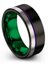Plain Man Wedding Rings Tungsten Ring for Womans Engagement 8mm 75th - Diamond - Charming Jewelers