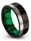 Black 18K Rose Gold Tungsten Wedding Ring Dainty Tungsten Band His and Fiance - Charming Jewelers