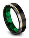 Wedding Ring and Rings Tungsten Ring Set Black 18K Yellow Gold Rings - Charming Jewelers