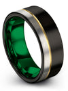 Womans Matte Black Wedding Rings Tungsten Band 8mm Simple Men Ring Wedding - Charming Jewelers