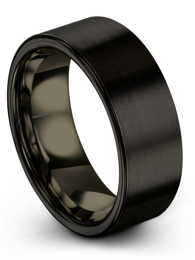 Black Anniversary Band Set for Woman's Wedding Ring