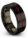 Black Plated Wedding Rings Set Tungsten Carbide Cute Promise Band for Husband - Charming Jewelers