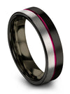 Black Promise Band for Couples Wedding Ring Set for Him and Girlfriend Tungsten - Charming Jewelers