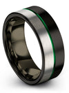 Man Engraved Wedding Bands Tungsten Matching Ring Black Metal Promise Rings - Charming Jewelers
