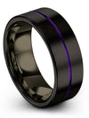 Woman Anniversary Band Engravable Tungsten Ring Black Simple Rings Valentines - Charming Jewelers