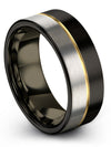 Black Wedding Bands for Couple Tungsten and Black Ring for Lady Groove Ring Guy - Charming Jewelers