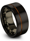 Womans Wedding Band USA Tungsten Matte Bands for Female Midi Ring Set Black - Charming Jewelers