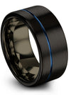 Womans Wedding Band Sets Black Perfect Tungsten Band Black Ring Jewelry 10mm - Charming Jewelers