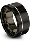 Cute Wedding Band Tungsten Rings Husband and Boyfriend Brushed Black Woman&#39;s - Charming Jewelers