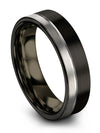 His and Fiance Wedding Rings Sets Black Tungsten Wedding Band Sets Grey Line - Charming Jewelers