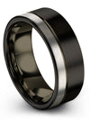 Black Matte Wedding Band Guy Black Tungsten Carbide Engagement Guy Bands Black - Charming Jewelers