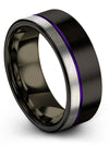 Wedding Band for Couples Tungsten Black and Purple Bands Ring Couples - Charming Jewelers