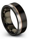 Black Promise Ring Set Engraved Tungsten Carbide Band Birth Day Male Couple - Charming Jewelers