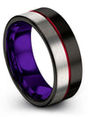 Black Plated Wedding Bands Set Wife and Wife Wedding Rings Sets Tungsten Guys - Charming Jewelers
