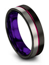 Black 6mm Wedding Bands 6mm Woman Tungsten Carbide Ring Black Flat Rings - Charming Jewelers