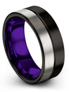 Tungsten Carbide Wedding Rings Set Tungsten Ring for Men&#39;s Brushed Black - Charming Jewelers