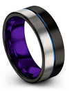 Black Blue Bands Wedding Sets Wedding Ring Black Tungsten Carbide Black - Charming Jewelers