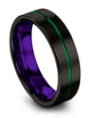 Woman Wedding Rings Green Line Tungsten Carbide Wedding Ring Black Couple - Charming Jewelers