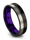 Woman Wedding Rings Gunmetal Line Tungsten Carbide Wedding Ring Black Couple - Charming Jewelers