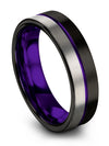 Black Anniversary Band Sets for Couples Lady Ring Tungsten 6mm Personalized - Charming Jewelers
